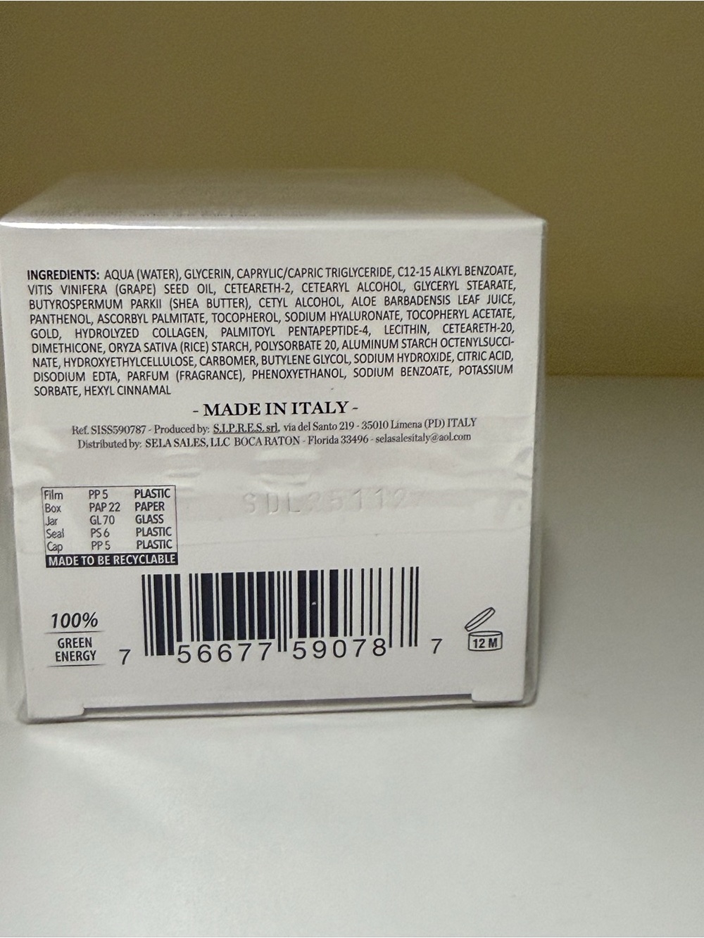 Delfanti Milano Collagen 24K Anti-Aging Night Cream - Gold Italy New Sealed - Picture 2 of 5